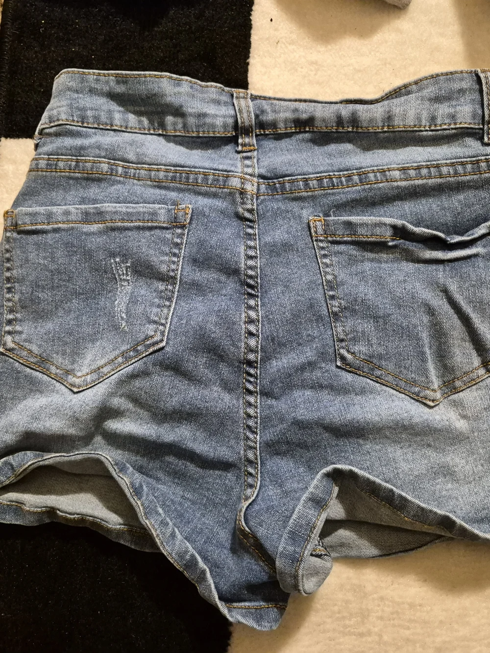 Button-Front Light Blue Denim High-Rise Women's Shorts (3 Pairs For $15)